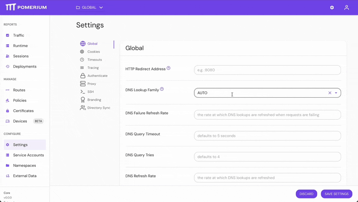 Set Lookup Family in the Console